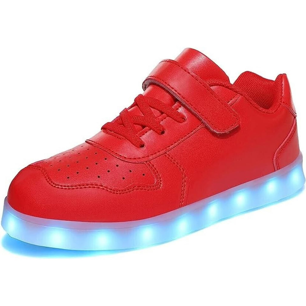 Led Shoes For Kids Usb Charging Light Up Sneakers Glowing Shoe (RED)