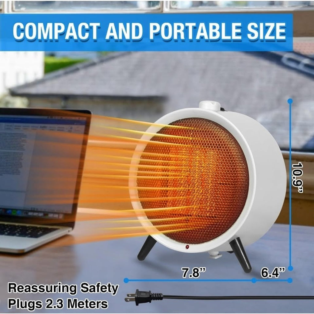 KEN BROWN Space Heater for Indoor Use White, 1500W/900W Electric Desk Heaters...