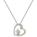 Unicorns Necklace 14k Gold Plated and White Gold Plated Colorful CZ Heart chain