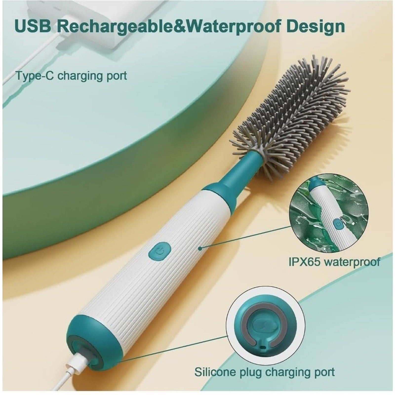 Electric Cleaning Brush Set with ExtensionHandle,4 Piece Multi-Purpose Cleaner