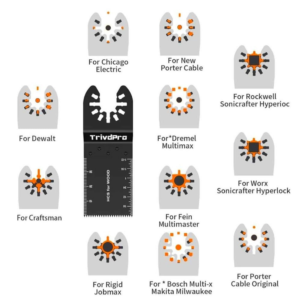 200Pcs Oscillating Tool Blades Professional Universal Oscillating Saw Blades Wood Multitool Blades C