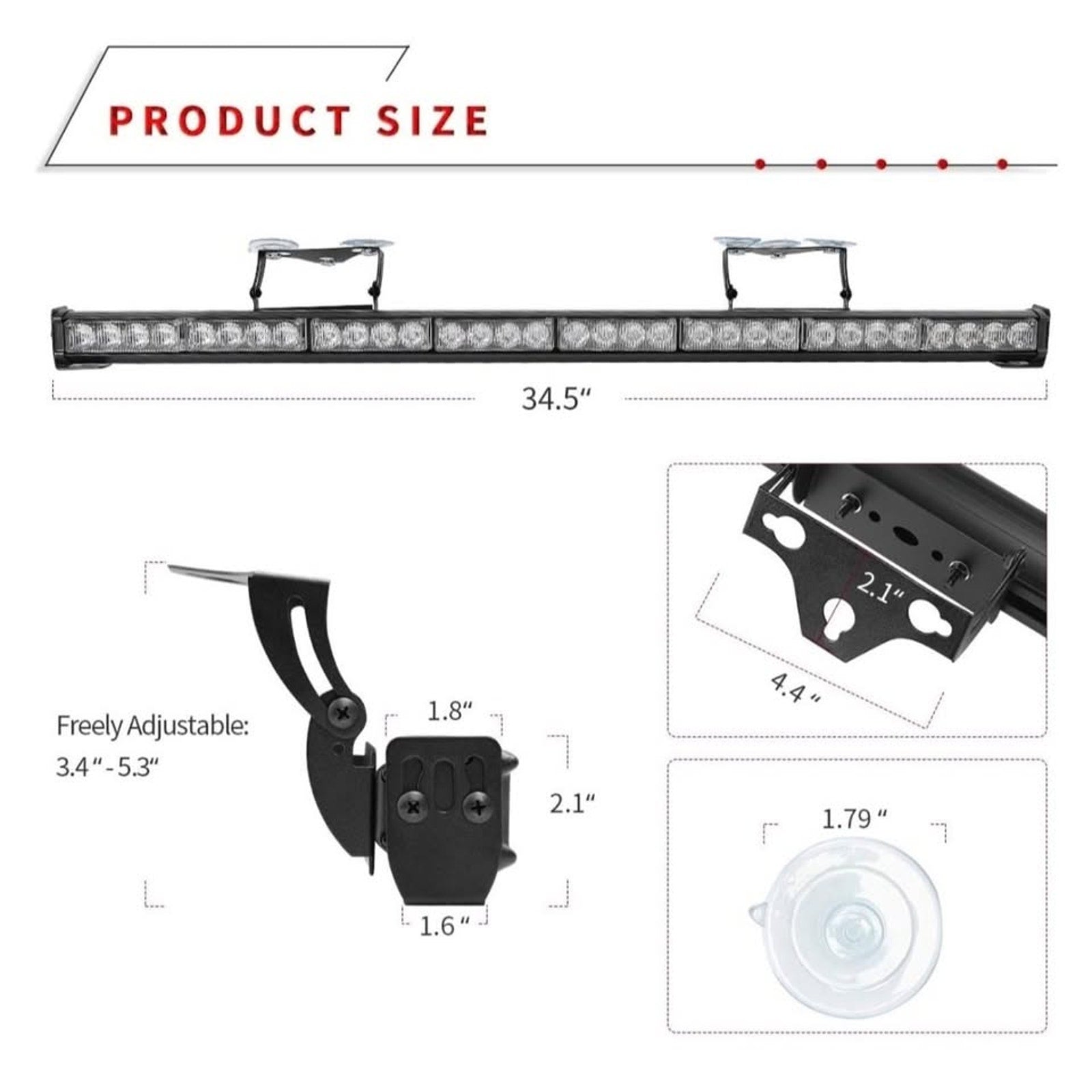 YITAMOTOR 36 Inch Emergency Strobe Light For Car, Suv, Truck
