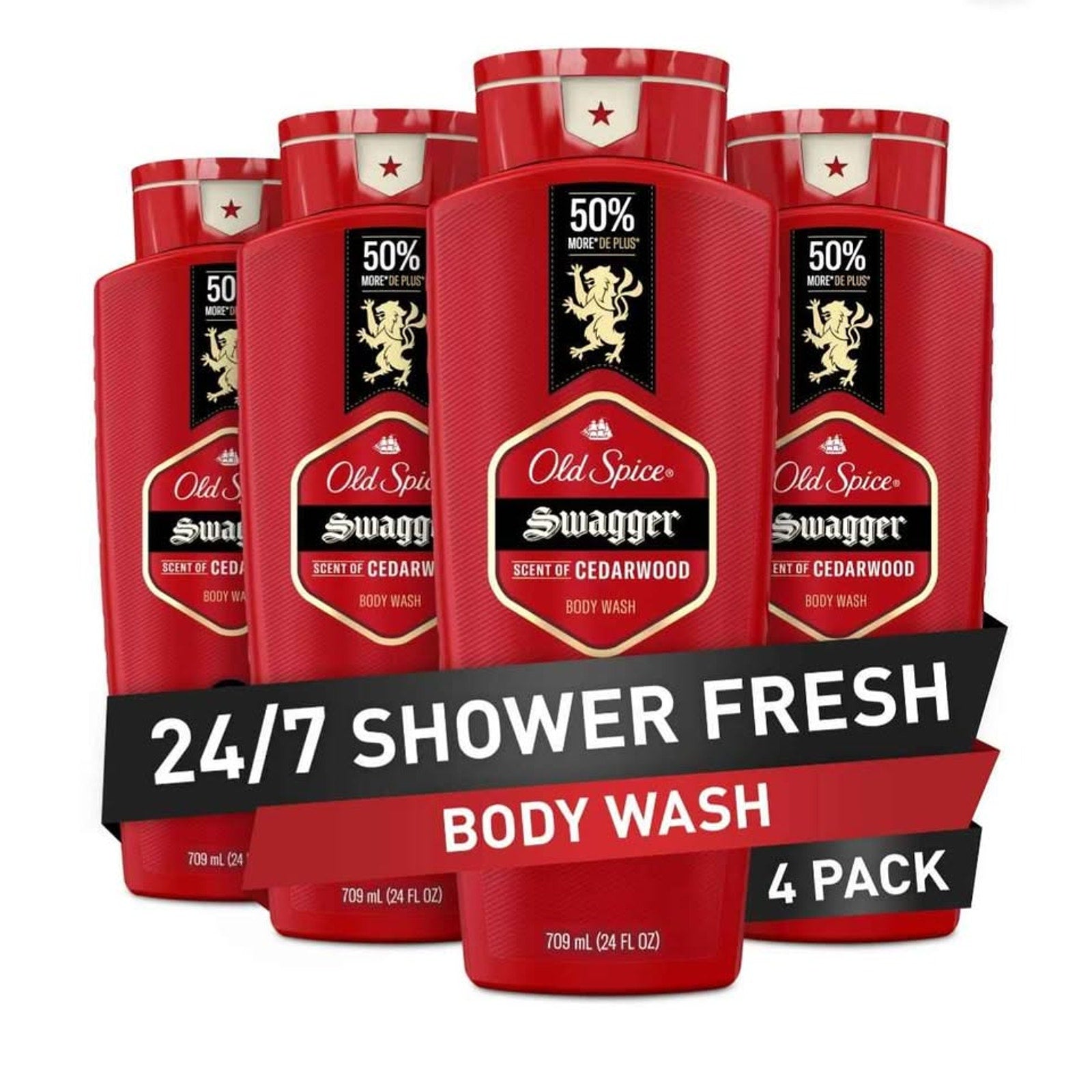 Old Spice Red Collection Swagger Scent Men's Body Wash, 24 fl oz, Pack of 4