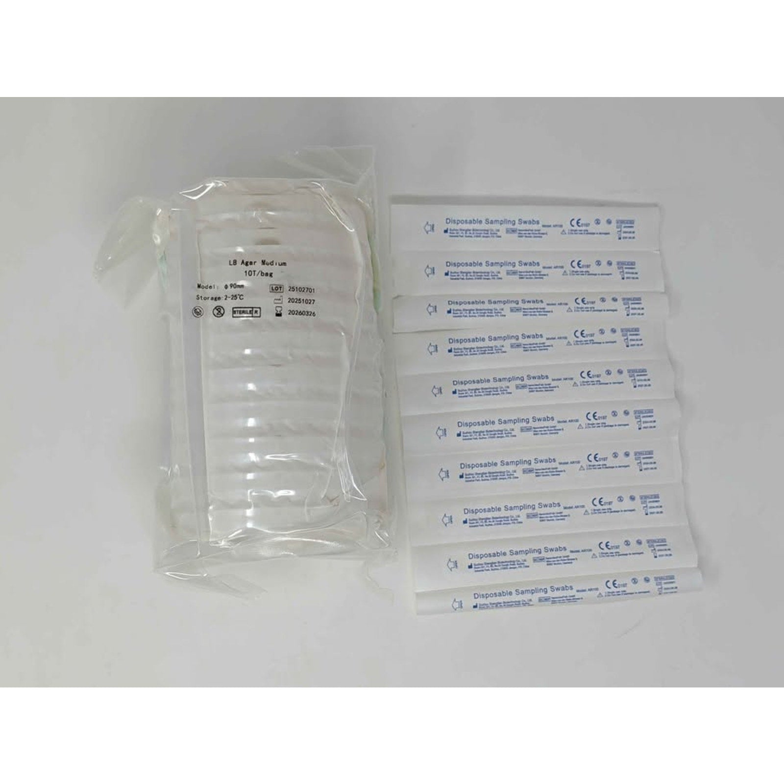 LB Agar Plates – 10 Pre-Poured Sterile Petri Dishes & 15 Sterile Swabs